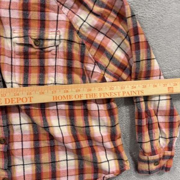 Billabong Button Long Sleeve Shirt Women S Pink Plaid Western Cottagecore - Picture 4 of 6